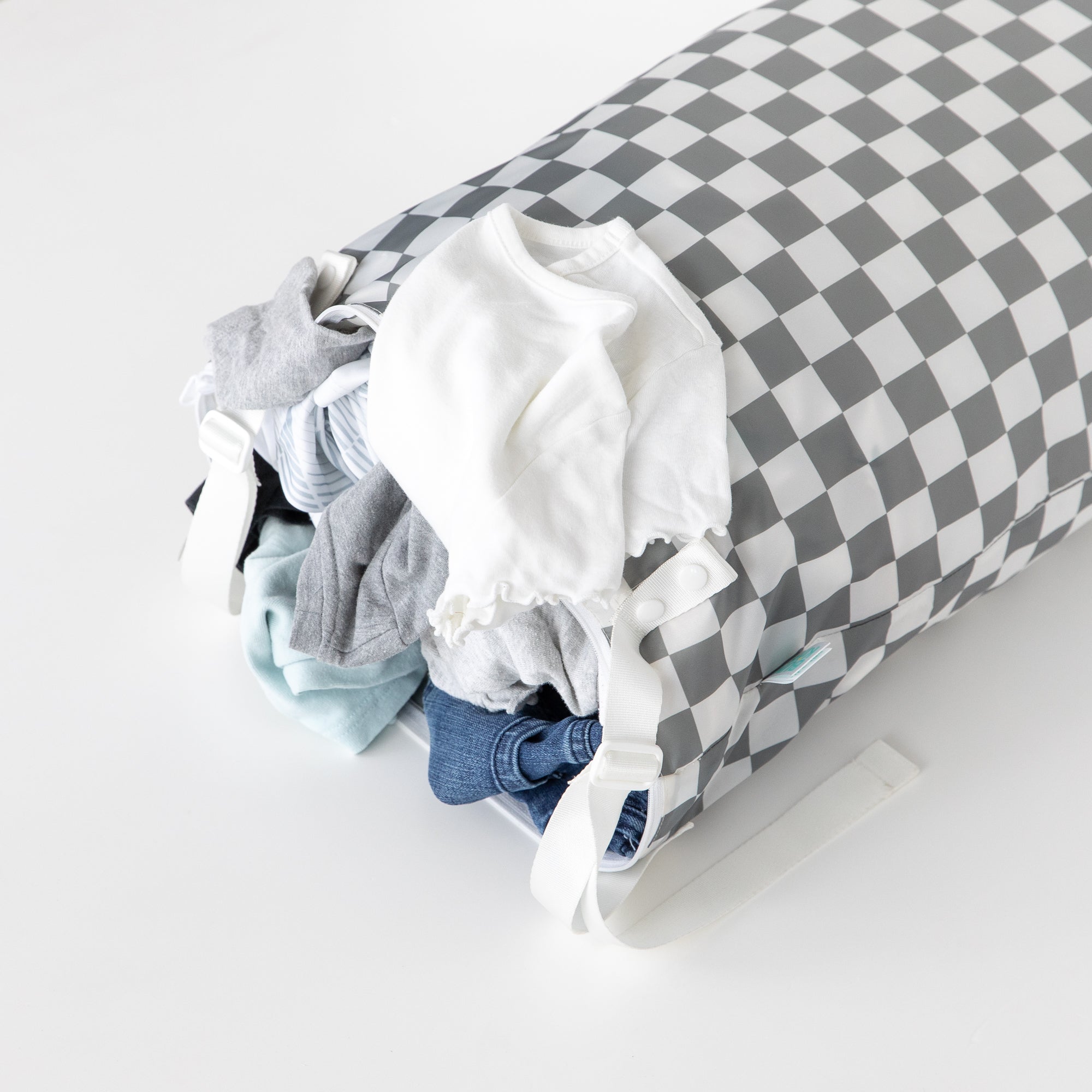 Extra large wet bag - Charcoal Check