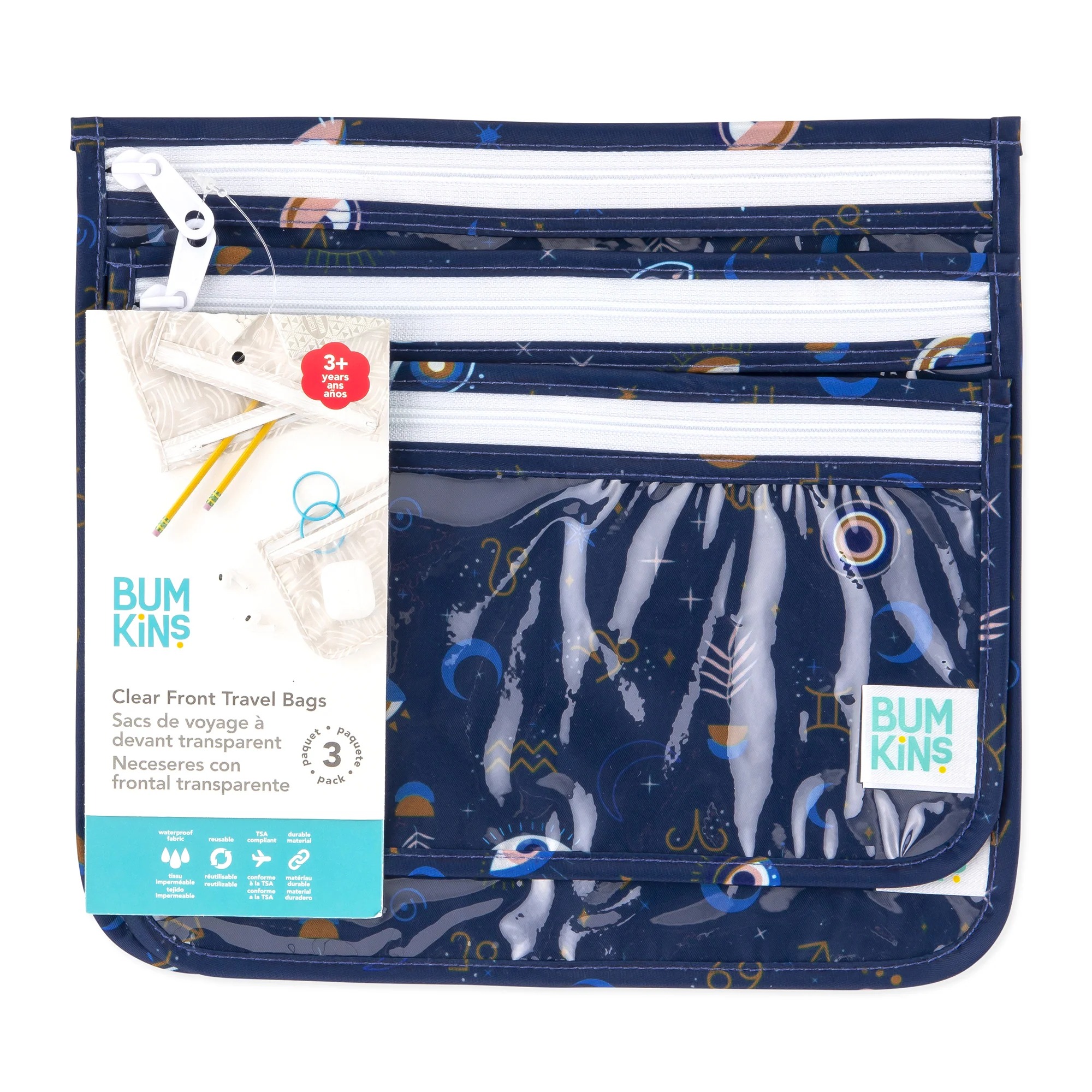 Clear travel bag (3 pack) - Evil Eye