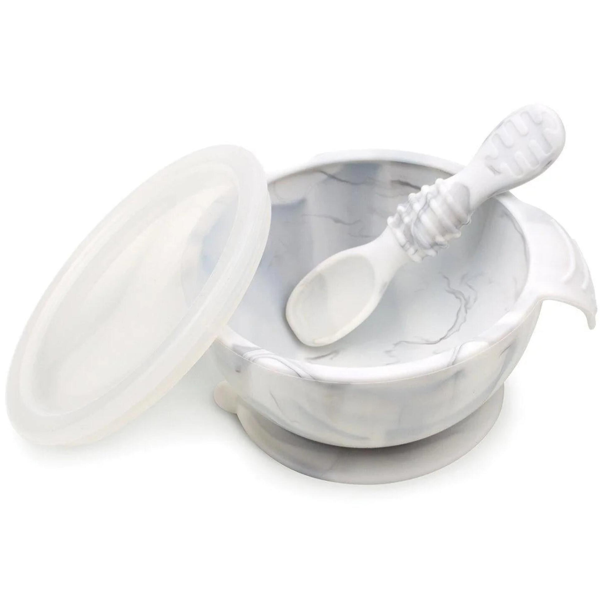 Silicone first feeding set - Marble