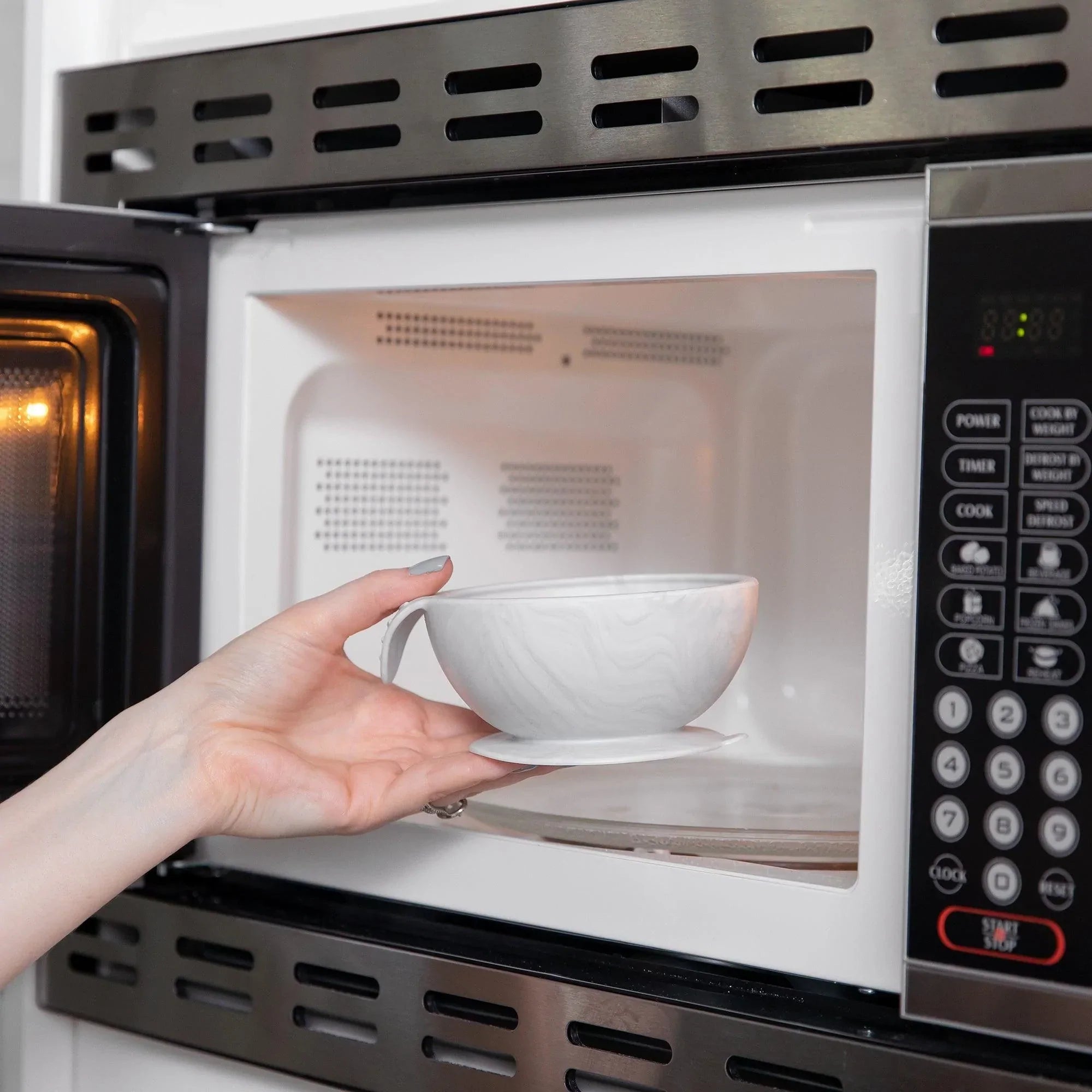 Silicone first feeding set - Marble