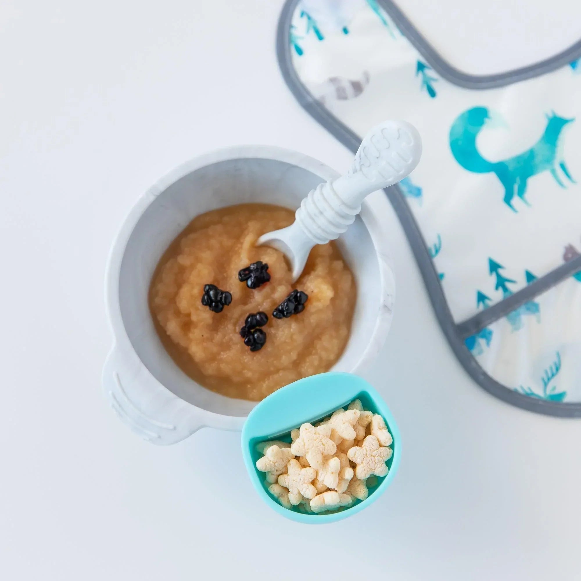 Silicone first feeding set - Marble