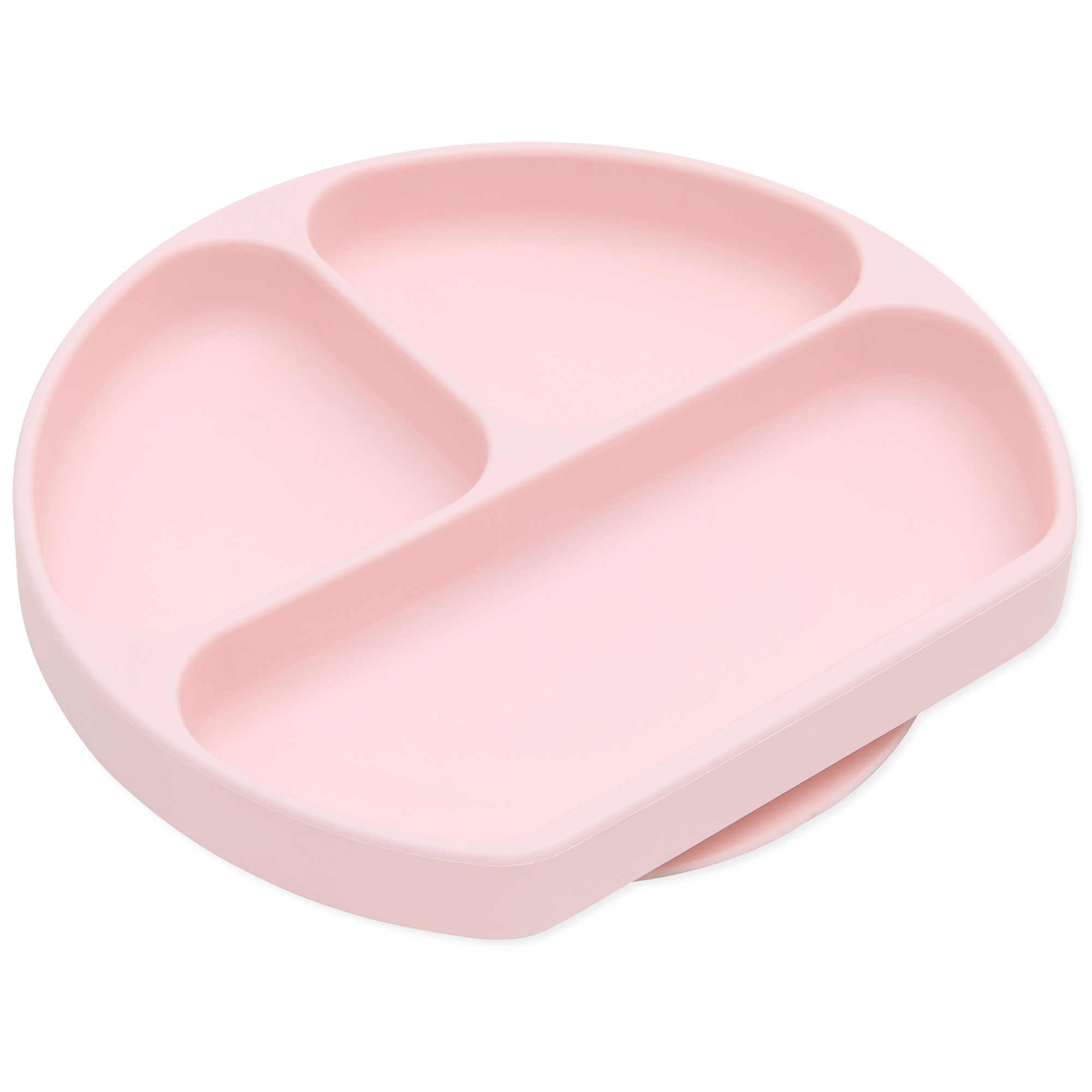 Silicone grip dish (3 section) - Pink