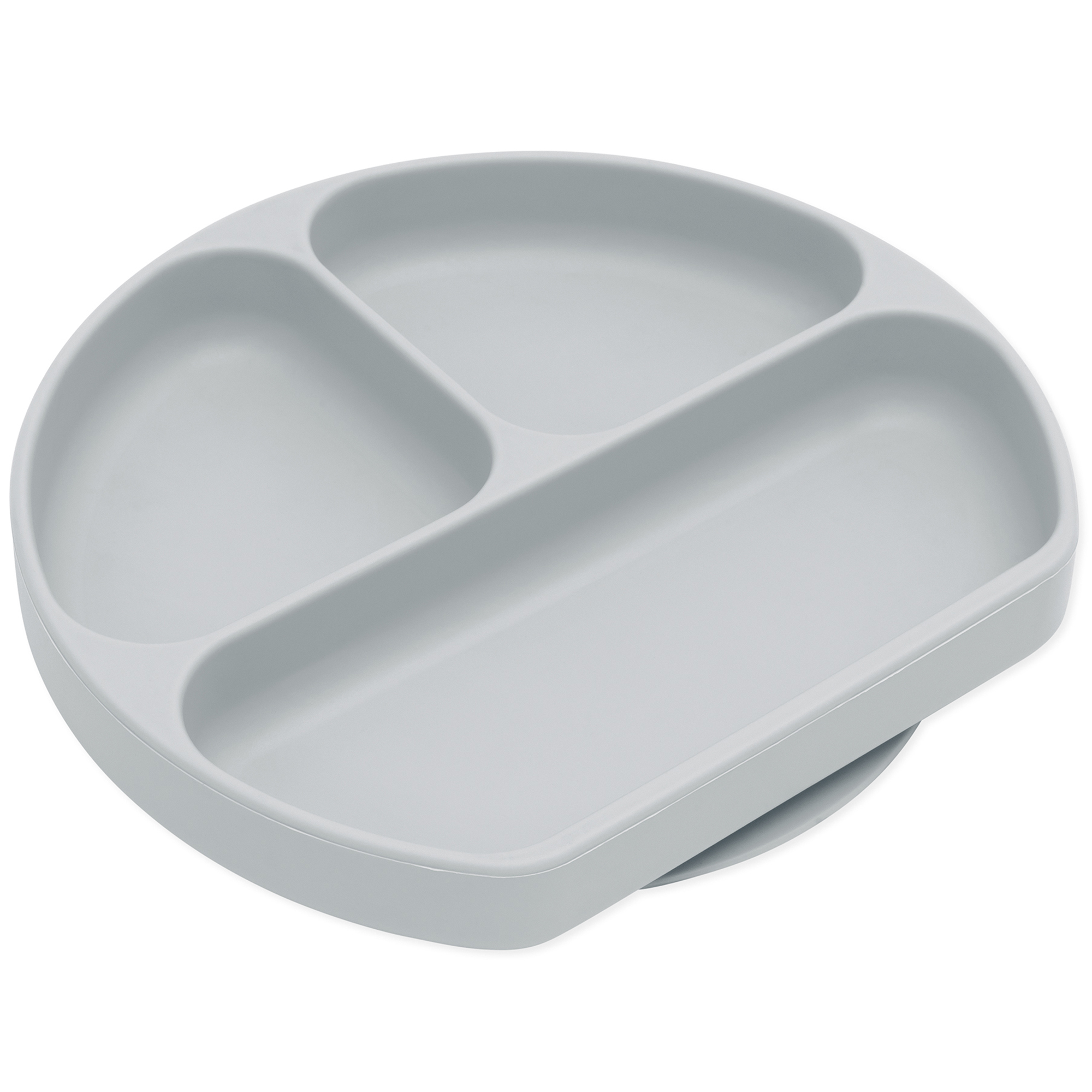 Silicone grip dish (3 section) - Grey