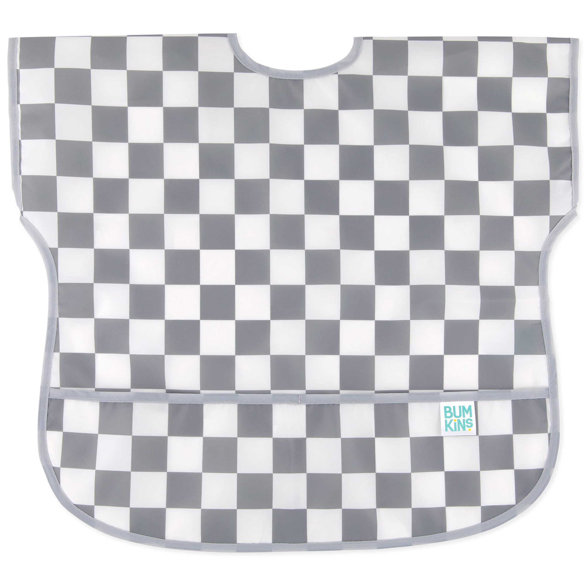 Junior bib - Charcoal Check