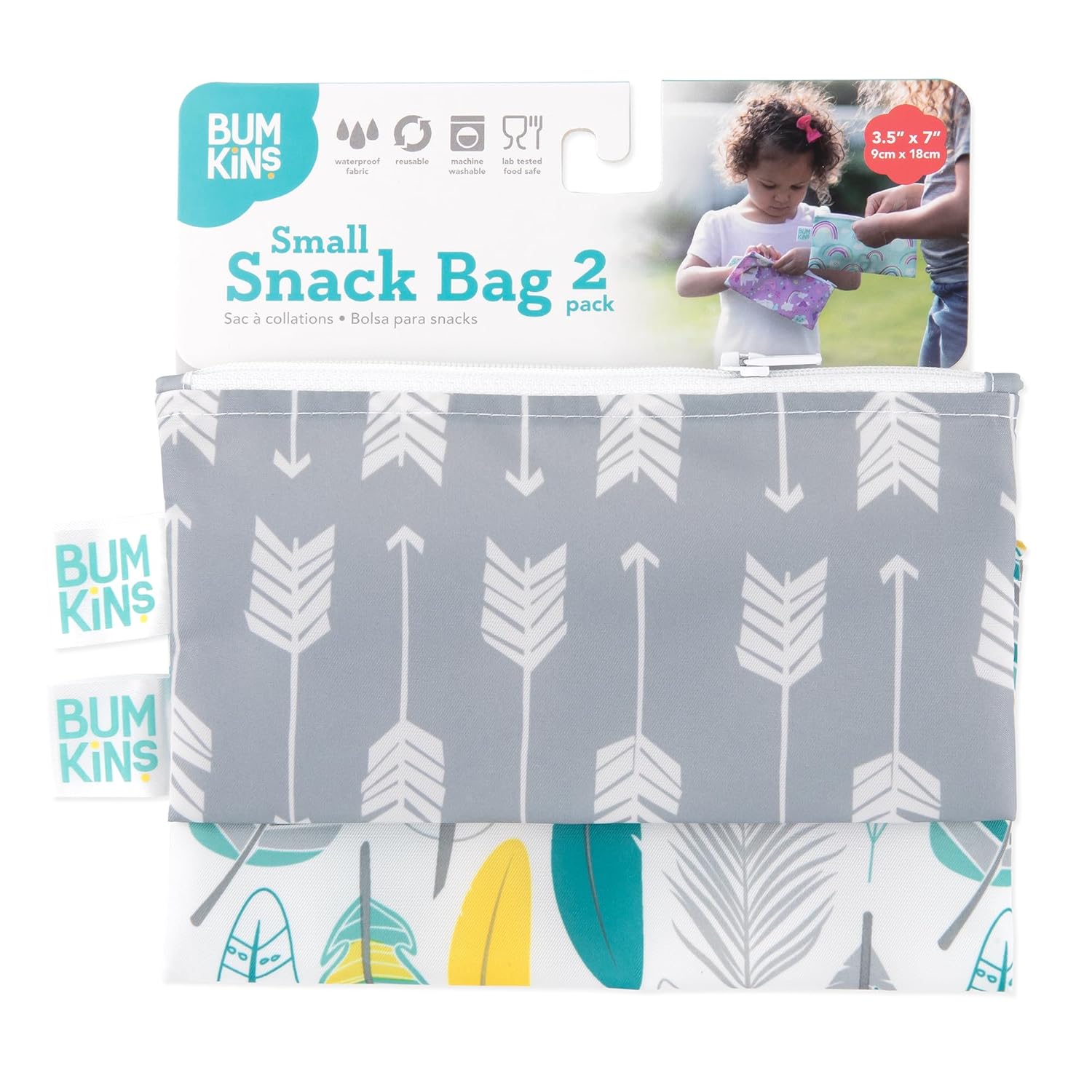 Reusable Snack Bag - Small (2 pack) - Arrow & Feathers