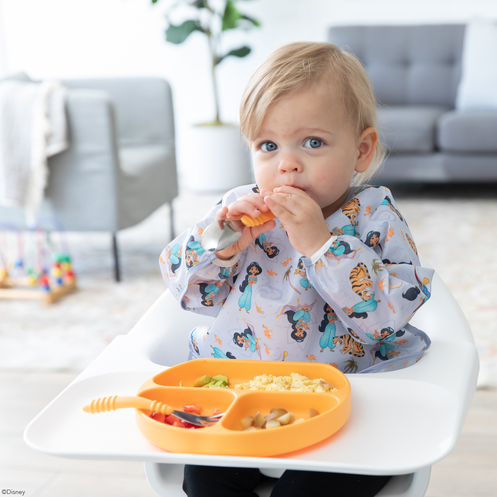 Deuxième Chance (sans emballage d'origine) - Bavoir à Manches - Princesse Jasmine de Disney