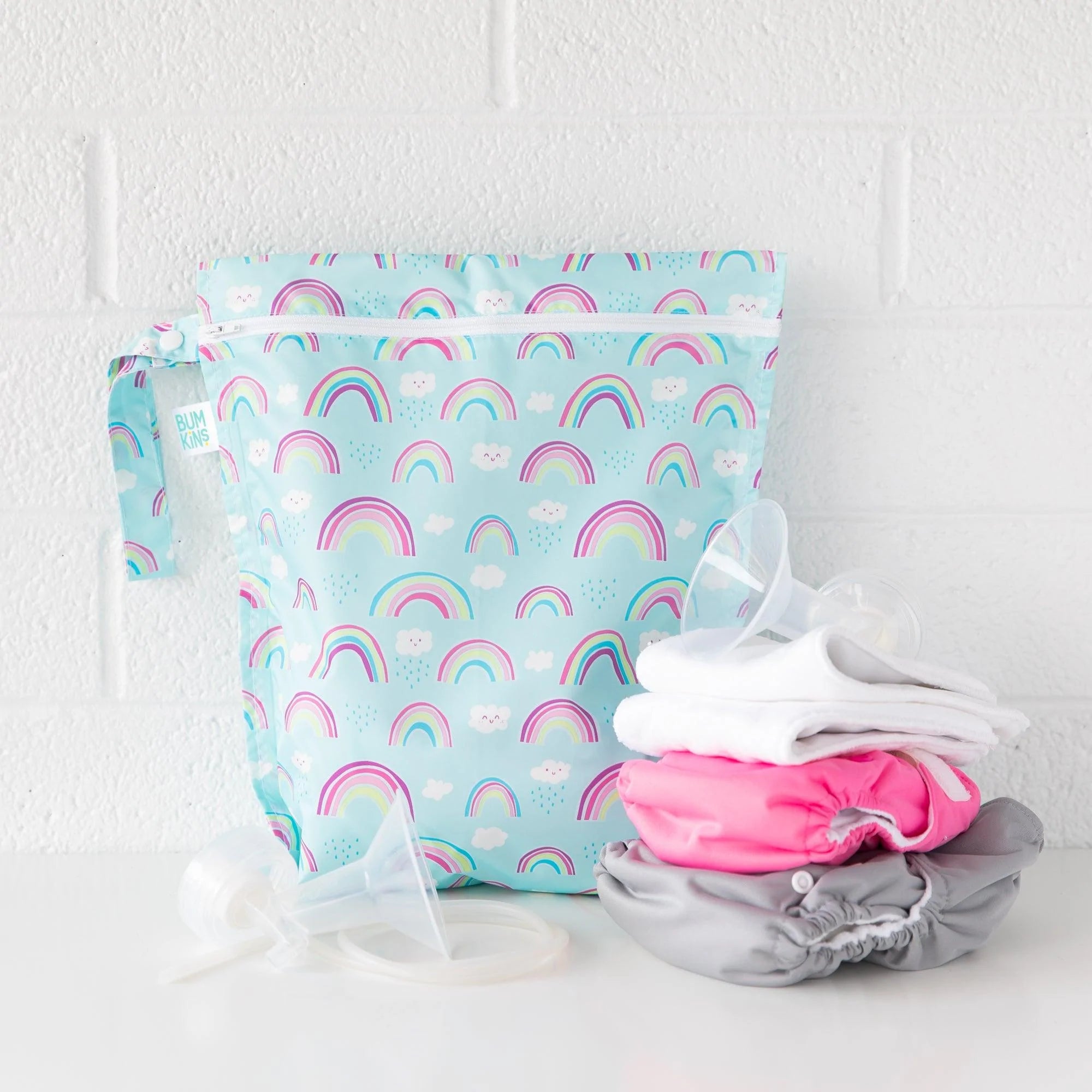 Zweite Chance (ohne Originalverpackung) - Nasstasche - Hellblau Regenbogen