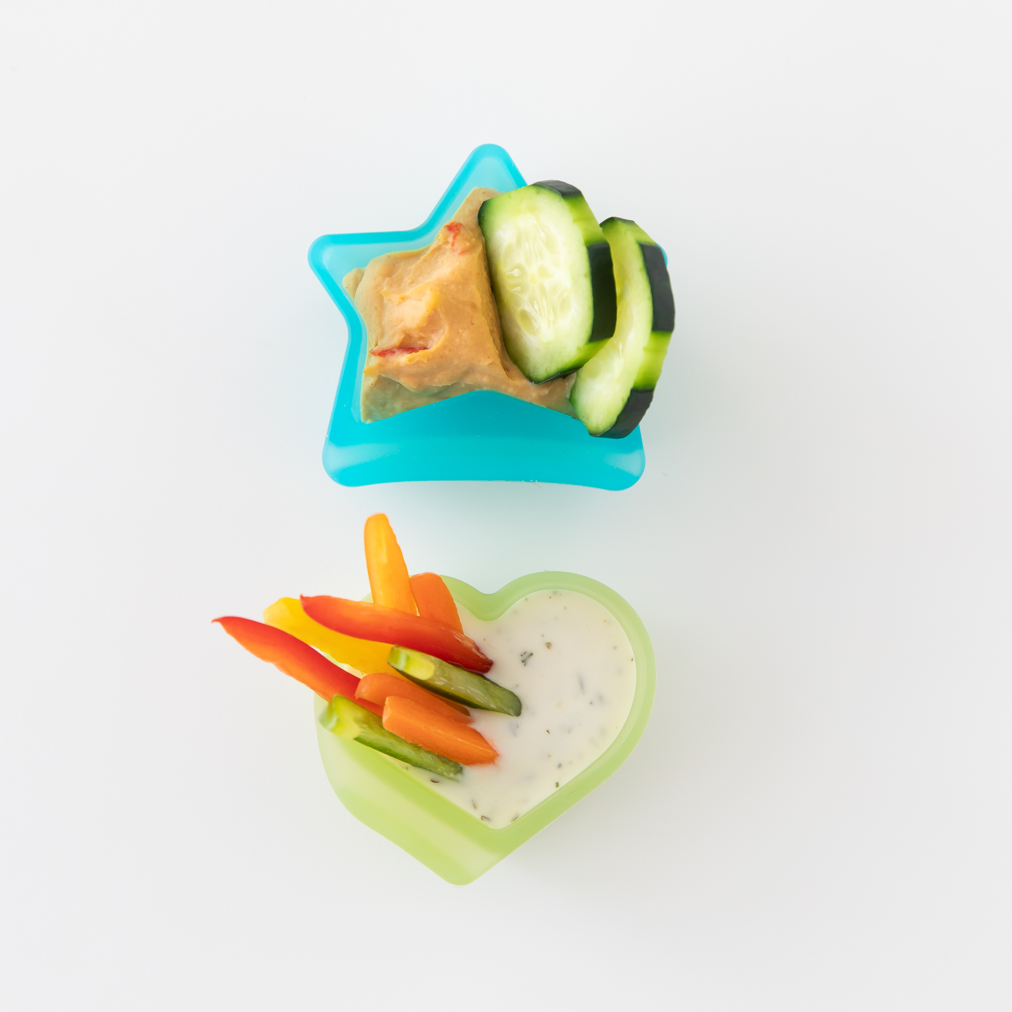 Second Chance (No Original Packaging) - Silicone Little Dippers (2 pack) - Bleu Jelly & Vert Jelly