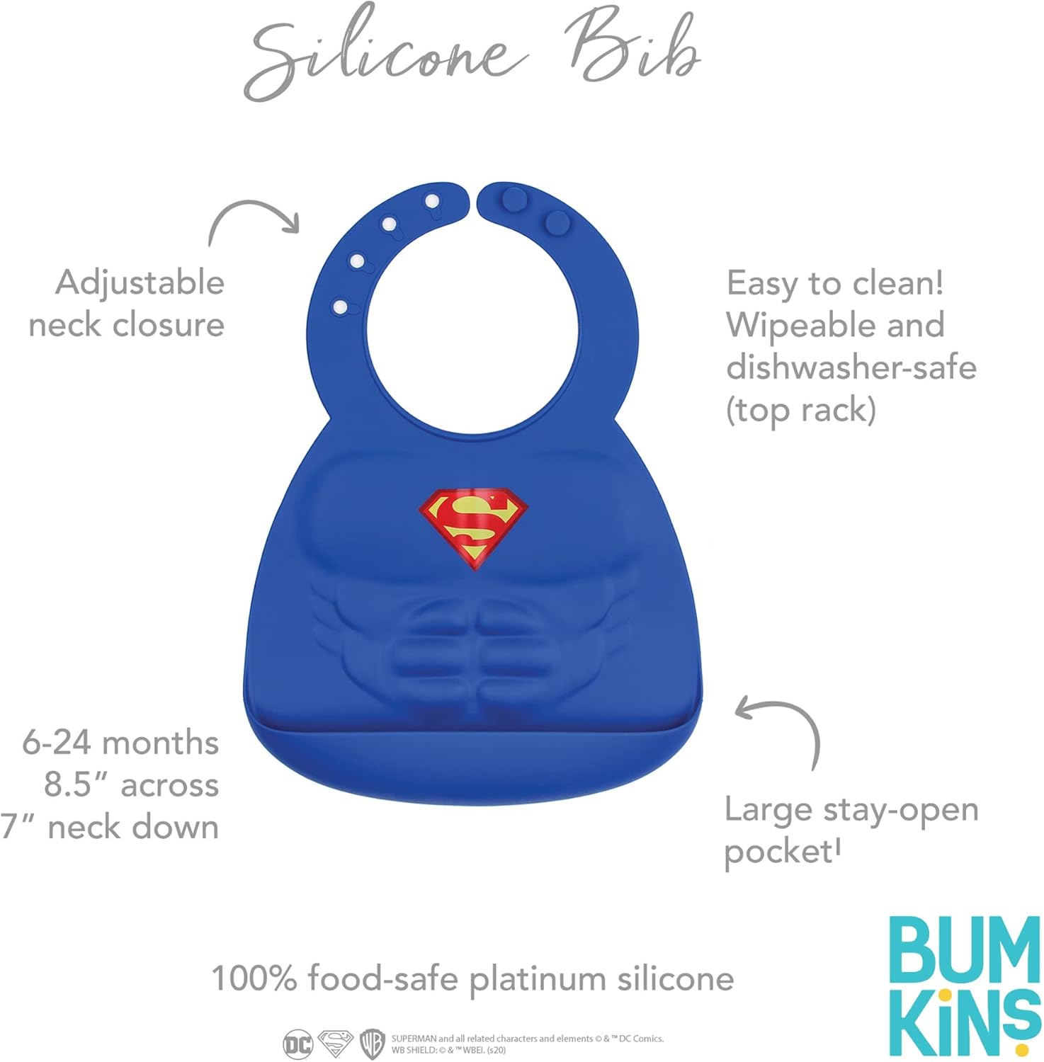 Second chance (no original packaging) - Silicone bib - Superman - Blue