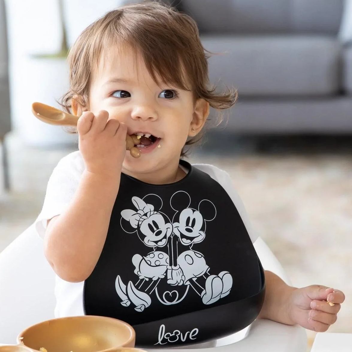 Deuxième chance (sans emballage d'origine) - Bavette en silicone - Disney Mickey + Minnie Mouse