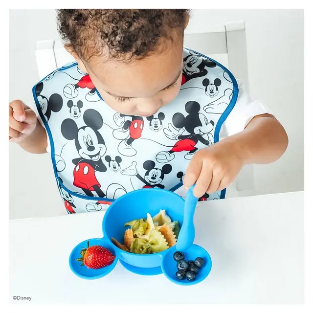Second chance (no original packaging) - Silicone first feeding set - Disney Mickey Mouse - Blue