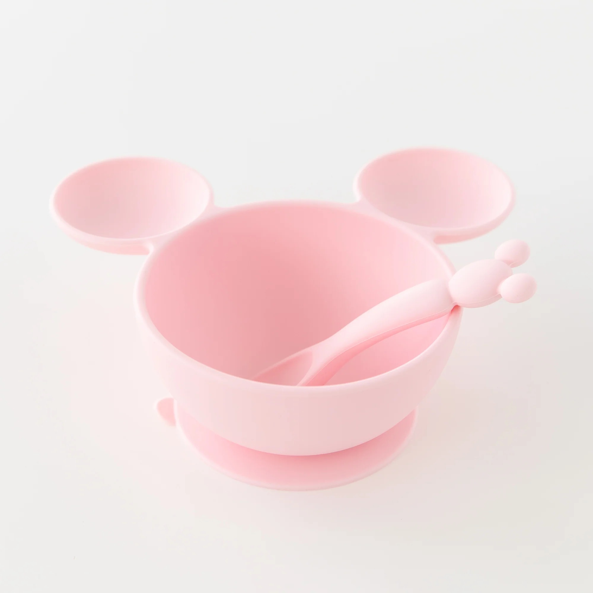 Segunda Oportunidad (sin embalaje original) - Juego de Silicona para Aprender a Comer Solos - Disney Minnie Mouse - Light Pink