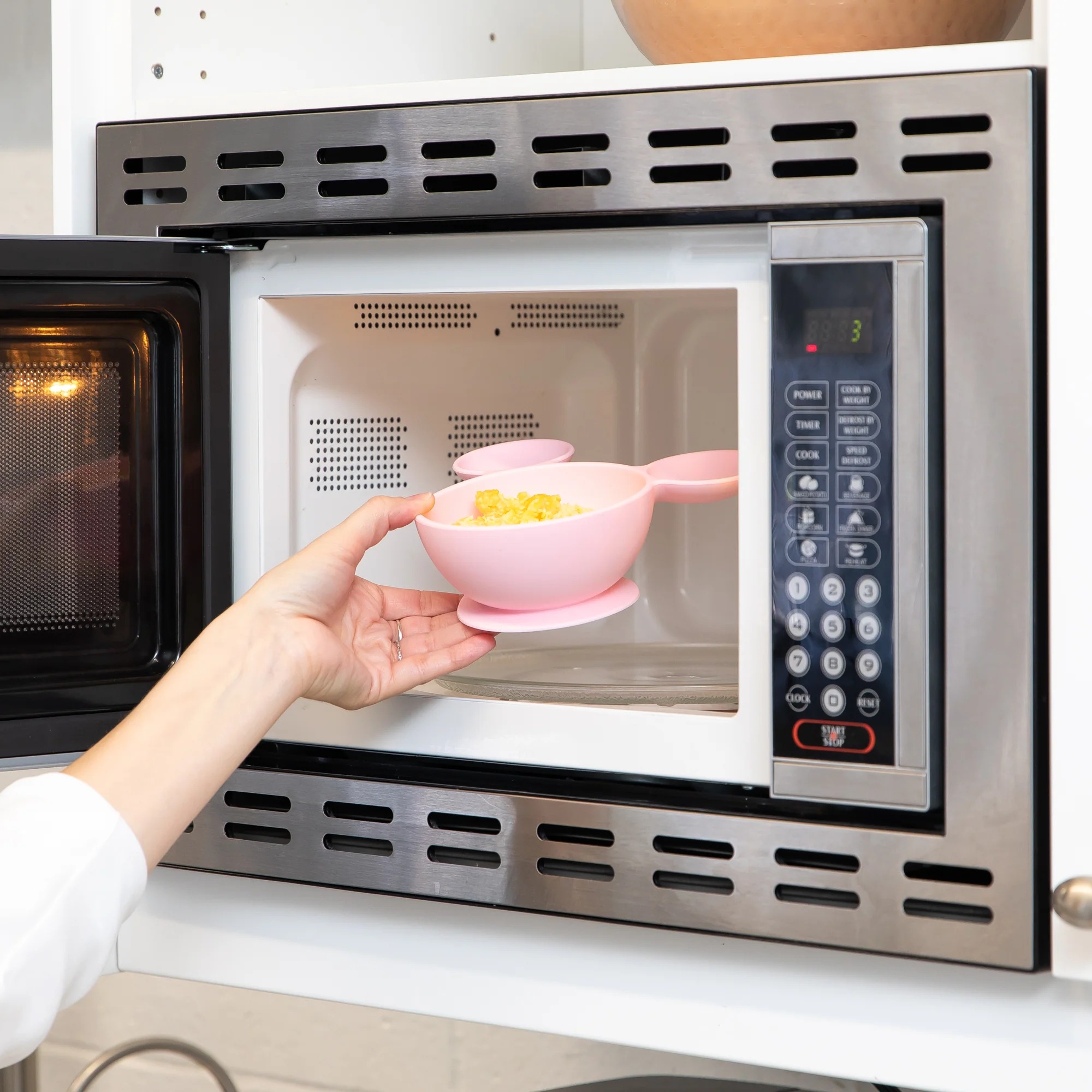 Segunda Oportunidad (sin embalaje original) - Juego de Silicona para Aprender a Comer Solos - Disney Minnie Mouse - Light Pink