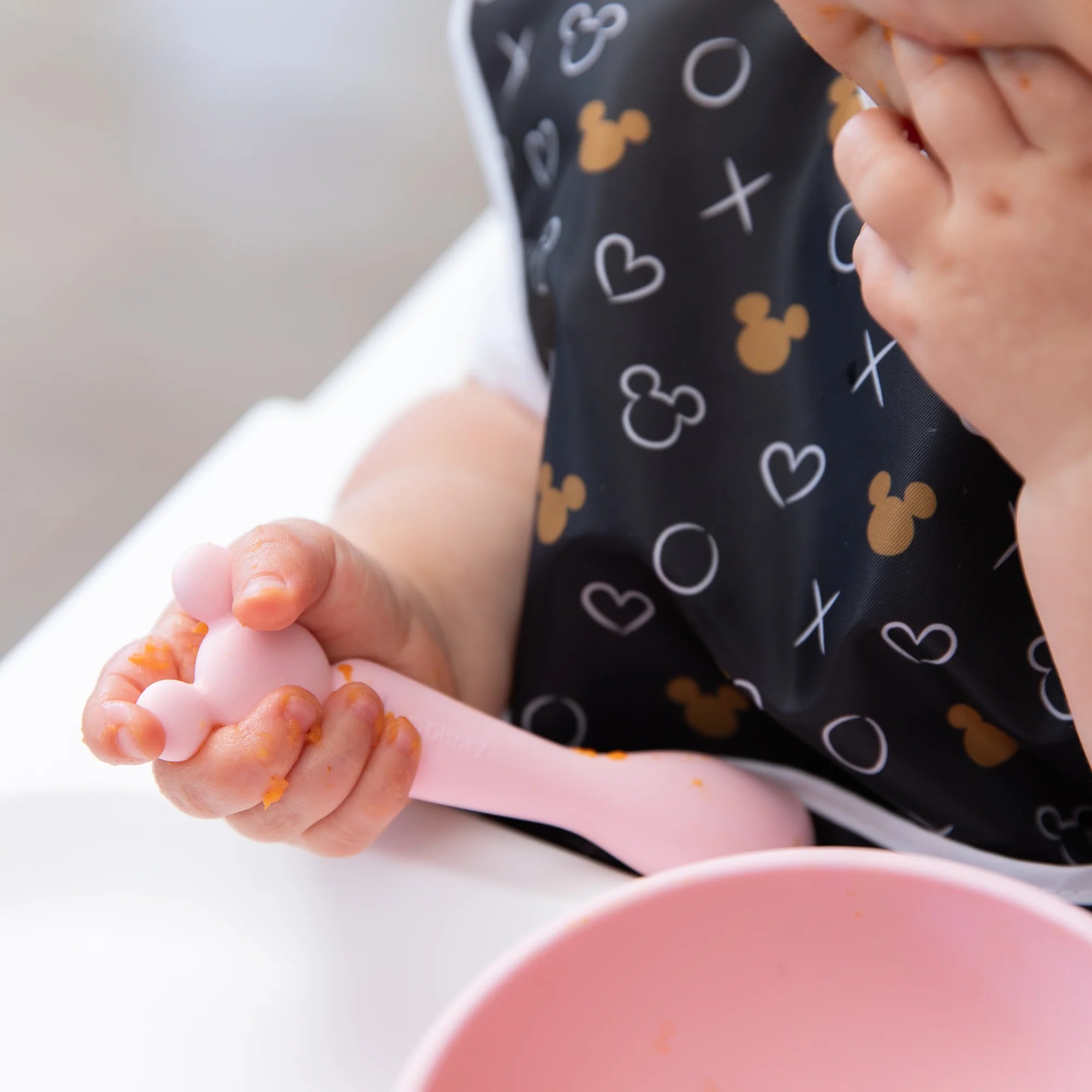 Segunda Oportunidad (sin embalaje original) - Juego de Silicona para Aprender a Comer Solos - Disney Minnie Mouse - Light Pink