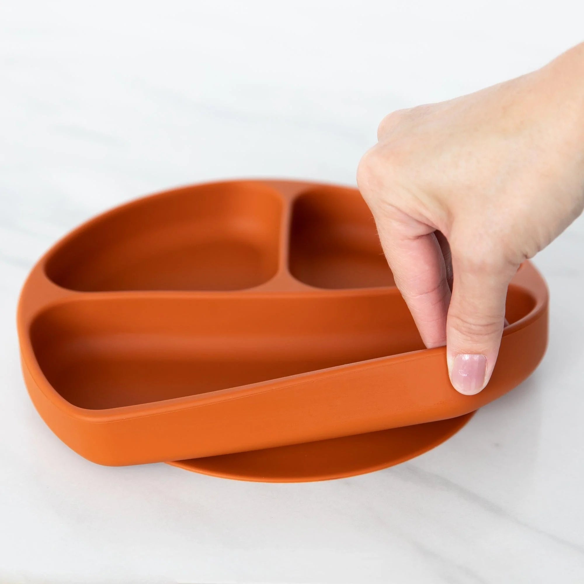 Second Chance (No Original Packaging) - Silicone Grip Dish (3 section) - Clay