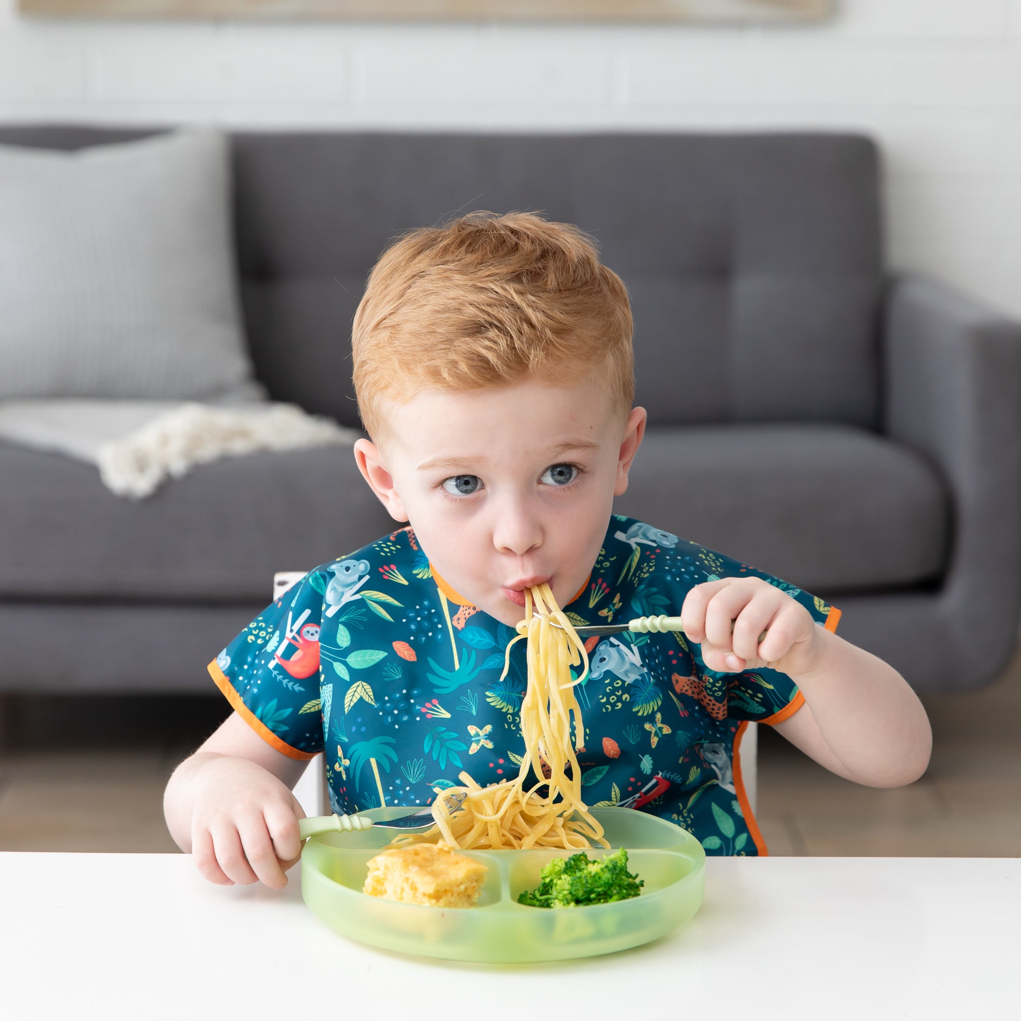 Second chance (no original packaging) - Silicone grip dish (3 section) - Green Jelly