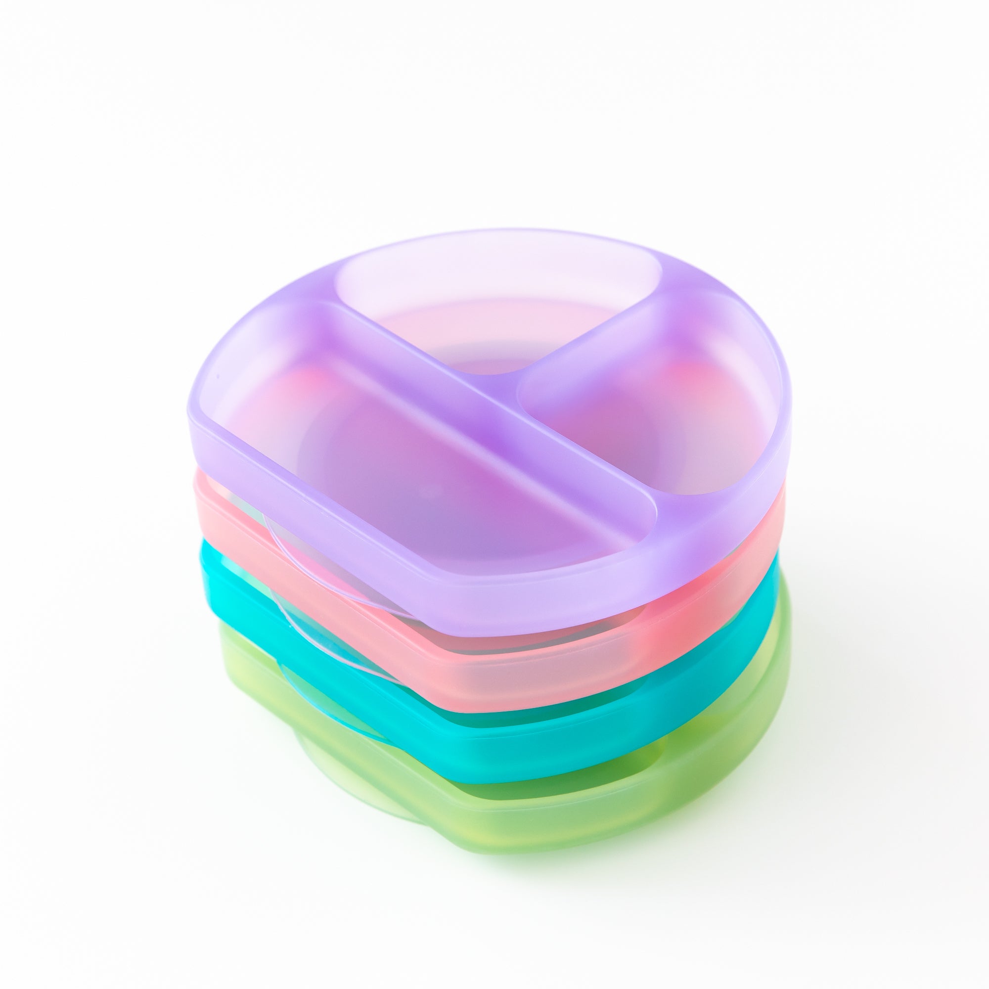 Second chance (no original packaging) - Silicone grip dish (3 section) - Purple Jelly