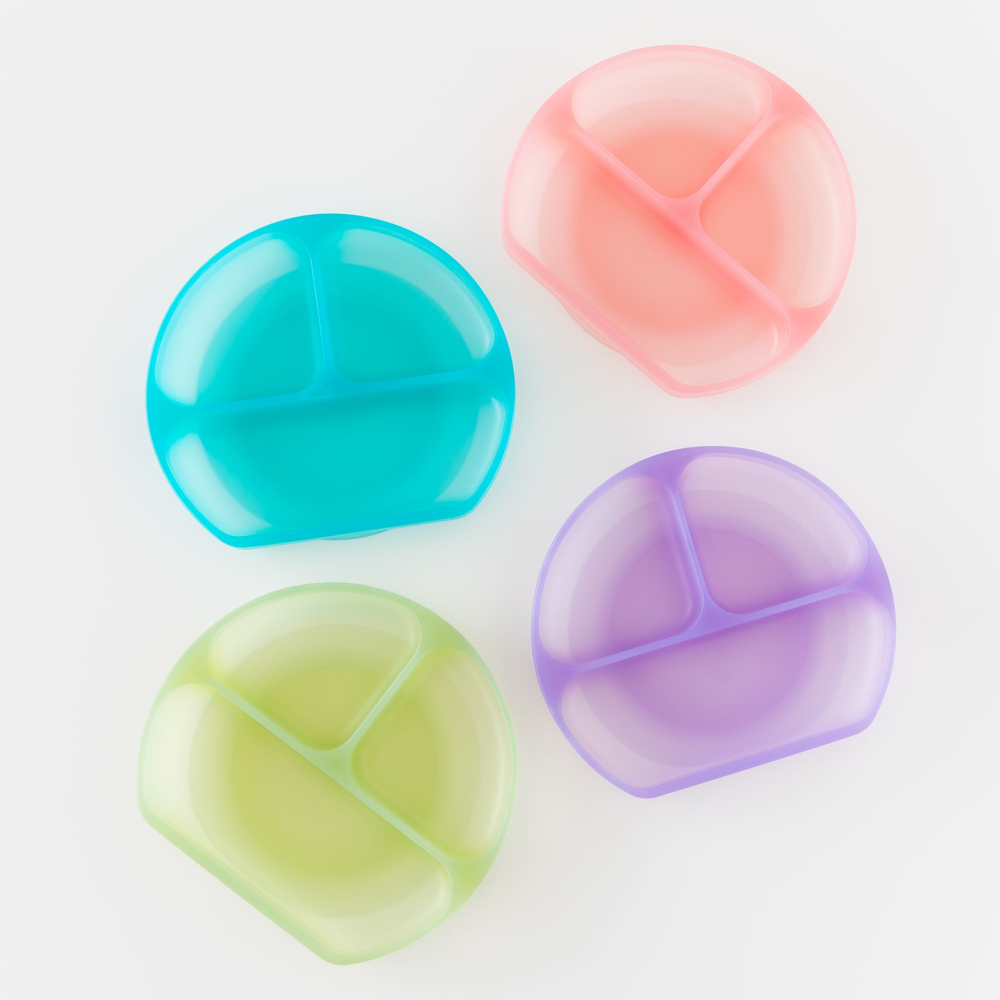 Second chance (no original packaging) - Silicone grip dish (3 section) - Purple Jelly