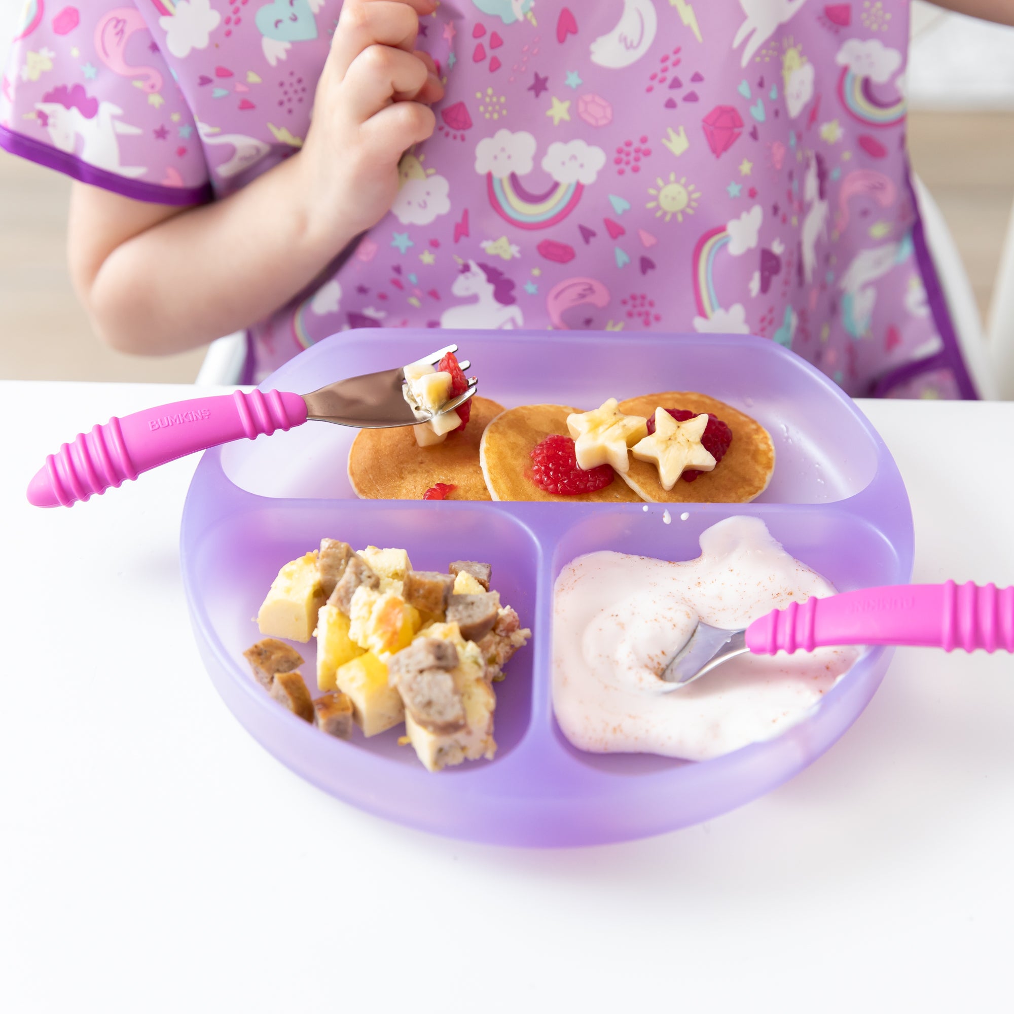 Second chance (no original packaging) - Silicone grip dish (3 section) - Purple Jelly