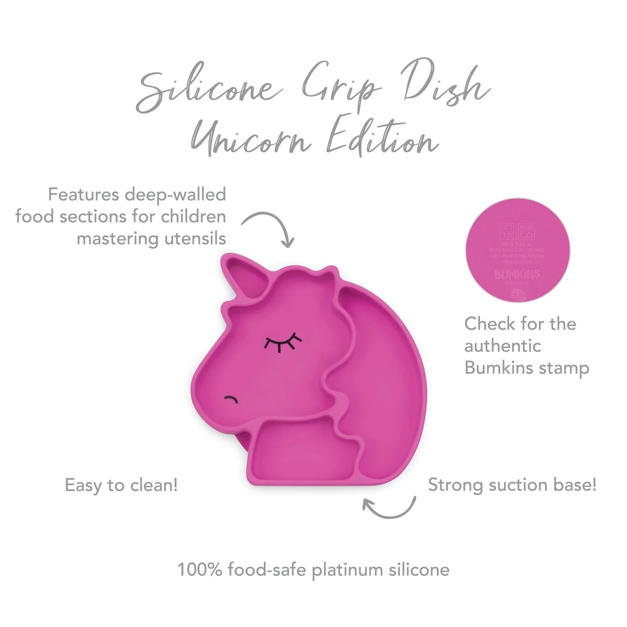 Second Chance (No Original Packaging) - Silicone Grip Dish - Pink Unicorn