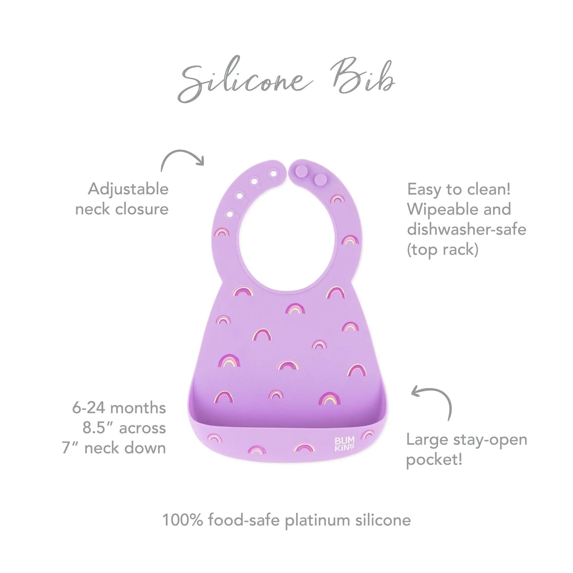 Second chance (no original packaging) - Silicone bib - Lavender Rainbows