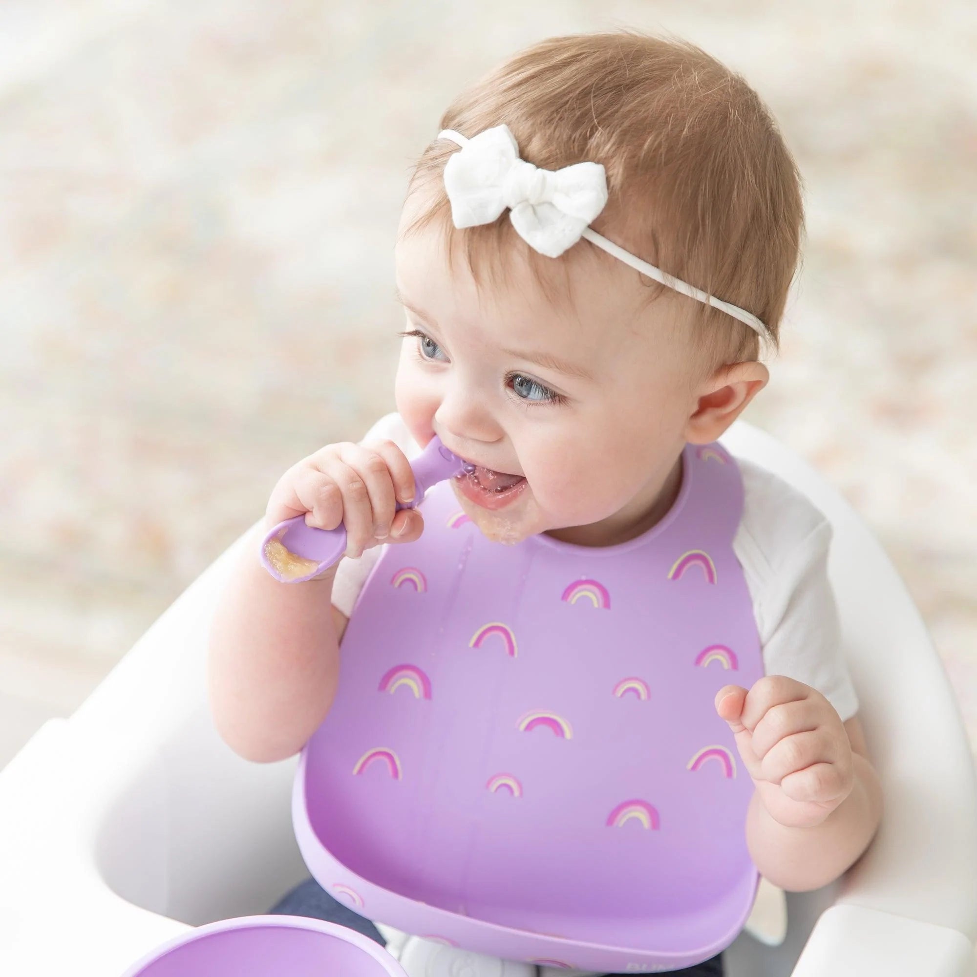 Second chance (no original packaging) - Silicone bib - Lavender Rainbows