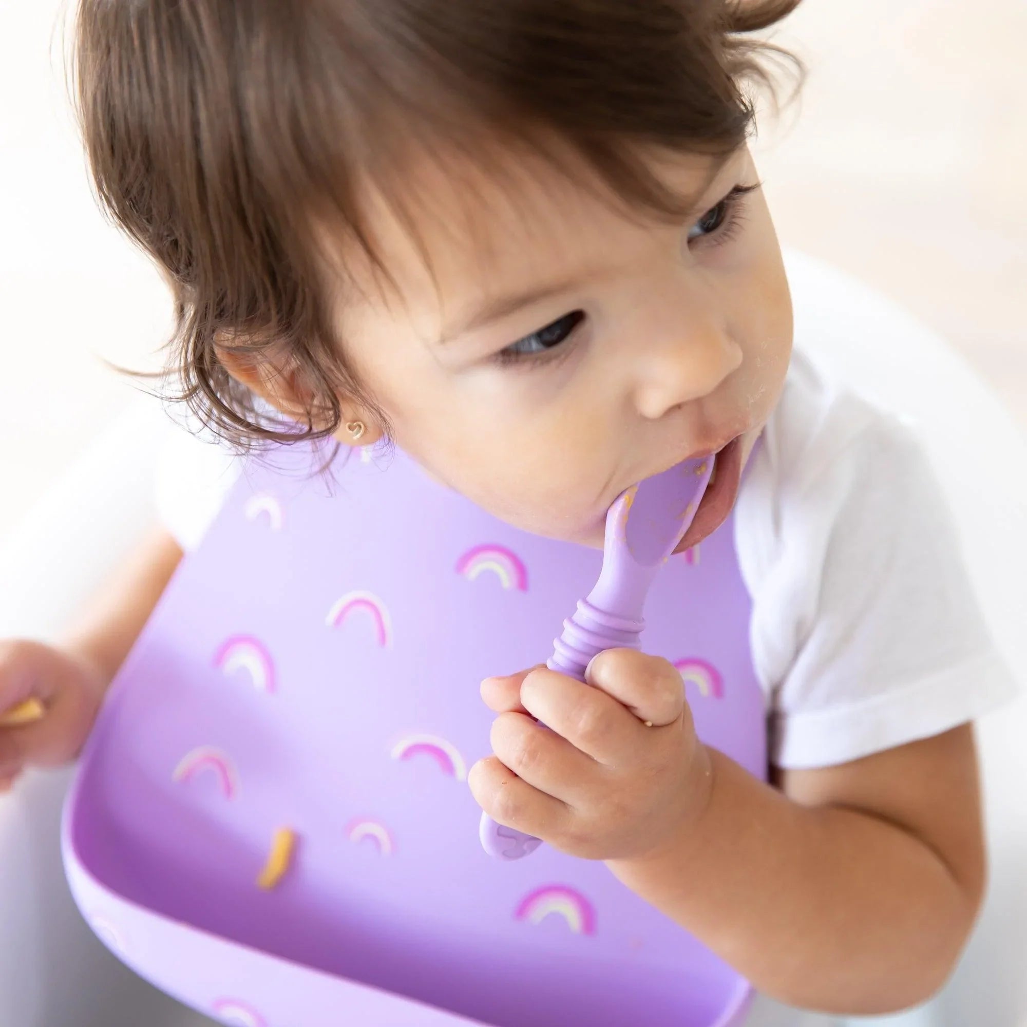 Second chance (no original packaging) - Silicone bib - Lavender Rainbows
