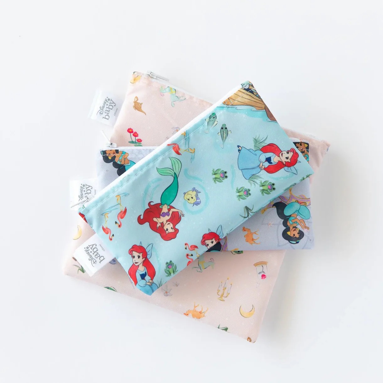 Second chance (no original packaging) - Reusable snack bag (3 pack) - Disney Princess Magical World, Ariel, and Jasmine