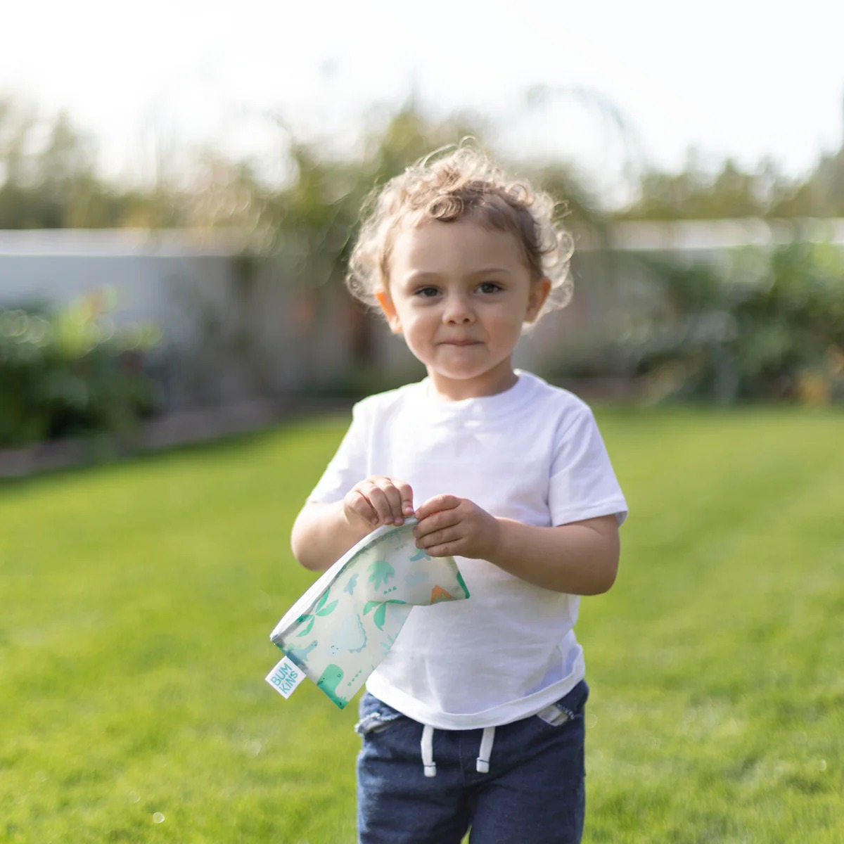 Second Chance (No Original Packaging) - Reusable Snack Bag - Small (2 pack) - Dinosaurs & Blue Tropic
