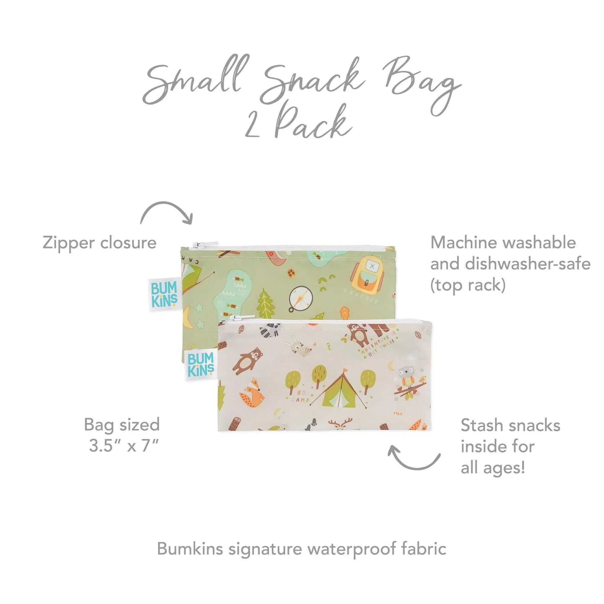 Second Chance (No Original Packaging) - Reusable Snack Bag - Small (2 pack) - Camp Friends & Camp Gear