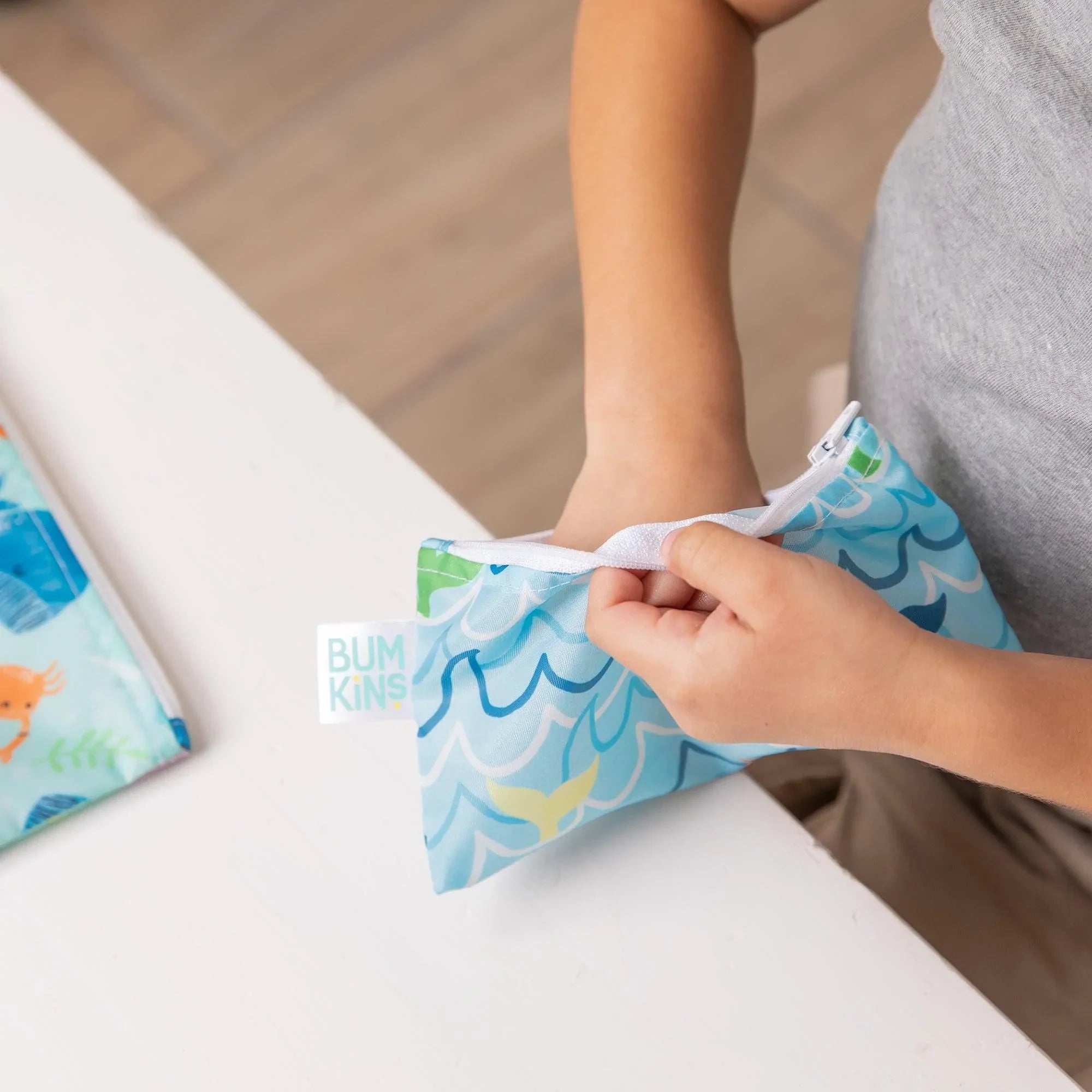Second chance (no original packaging) - Reusable snack bag - Small (2 pack) - Ocean Life & Whale Tail