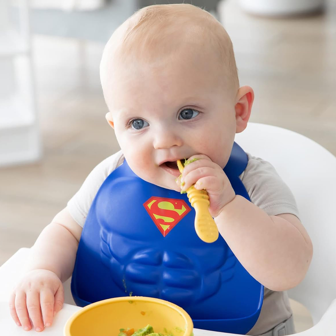 Deuxième chance (sans emballage d'origine) - Bavette en silicone - Superman - Blue