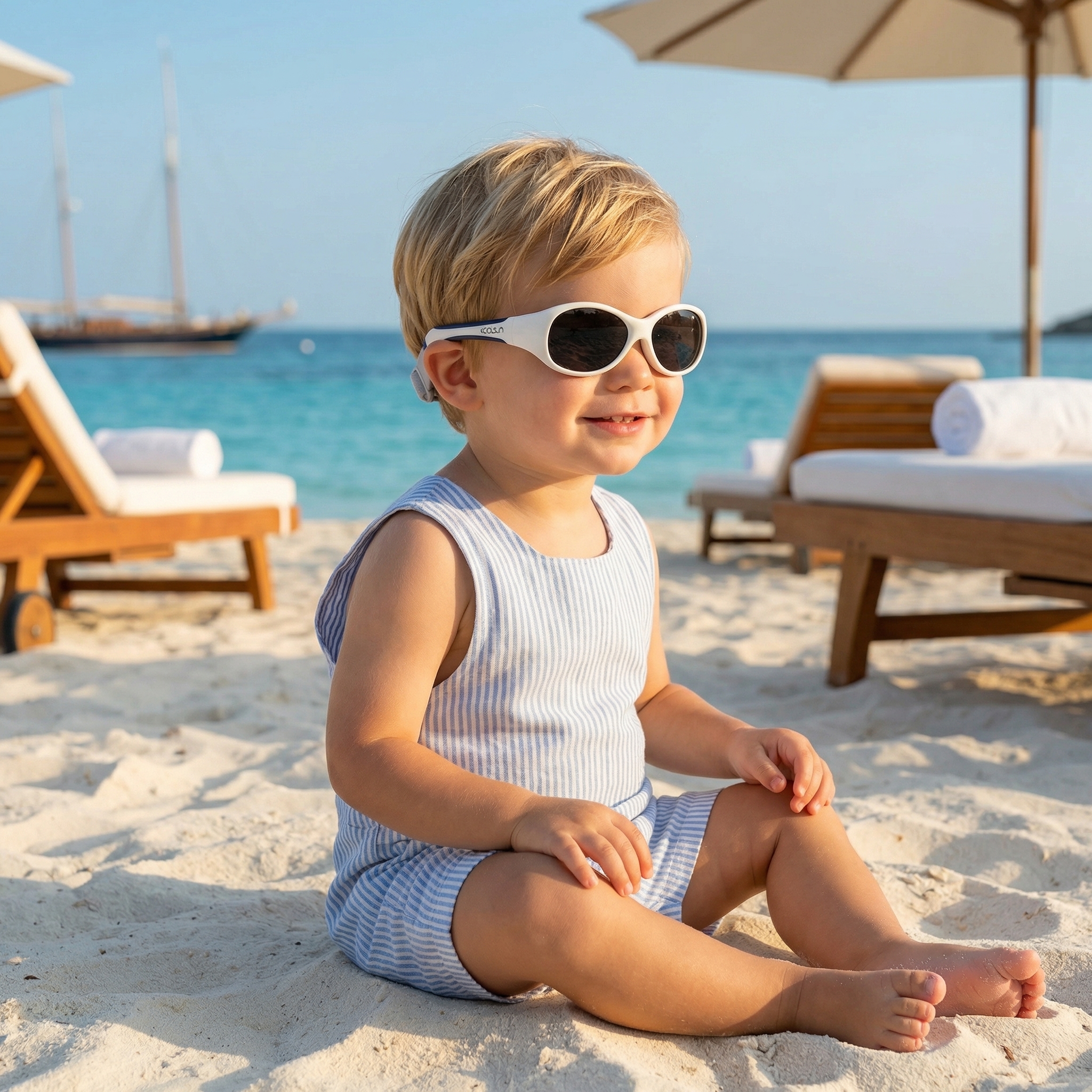 Flex - kinder zonnebril - Wit Navy