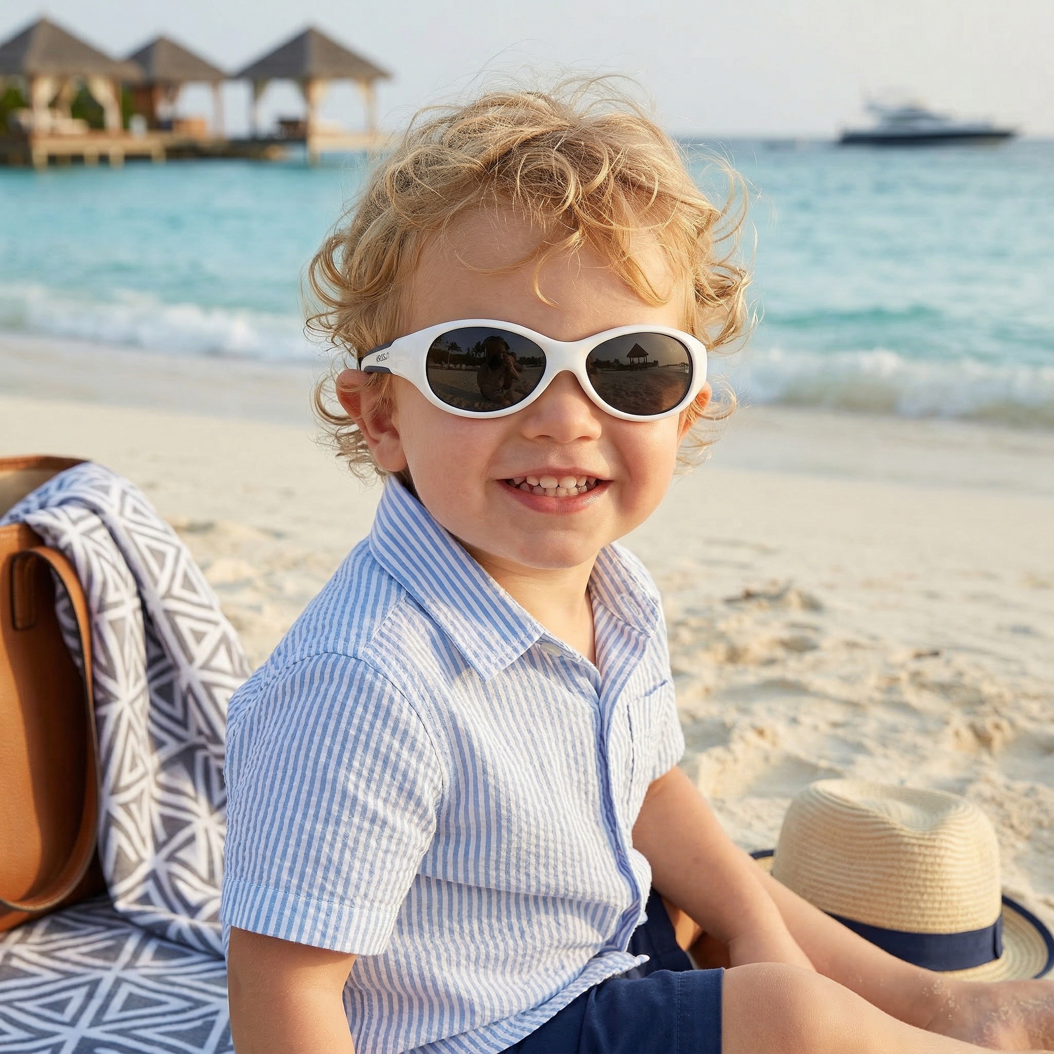 Flex - kinder zonnebril - Wit Navy