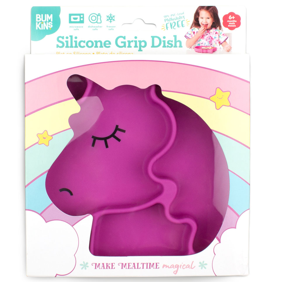 Silicone Grip Dish - Pink Unicorn
