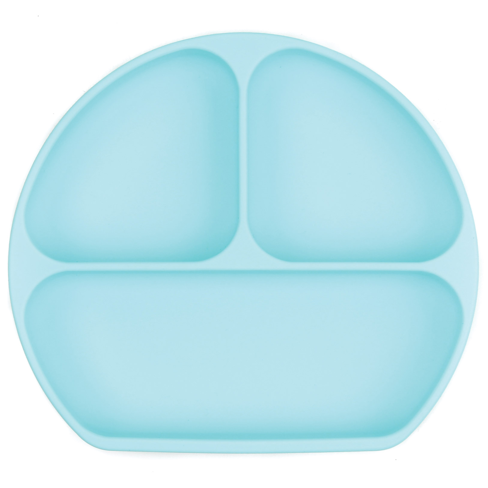 Silikonteller mit Saugnapf (3 Fächer) - Blau