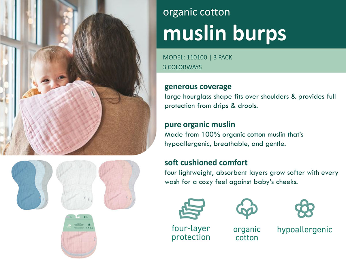 Green Sprouts Organic Cotton Muslin Burp Cloths
