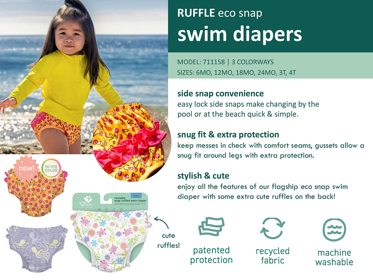 Green Sprouts Eco Ruffle Snap Swim Diaper