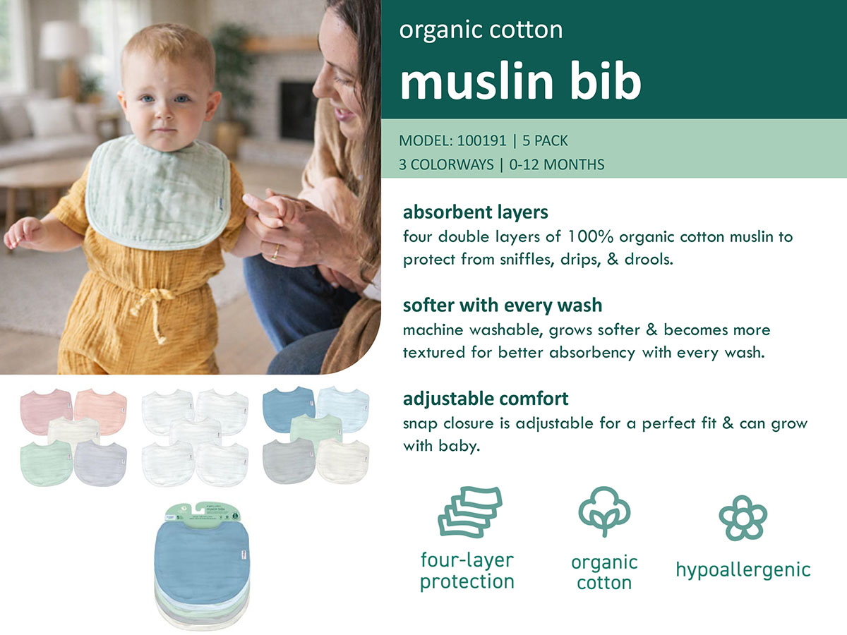 Green Sprouts Organic Cotton Muslin Bibs