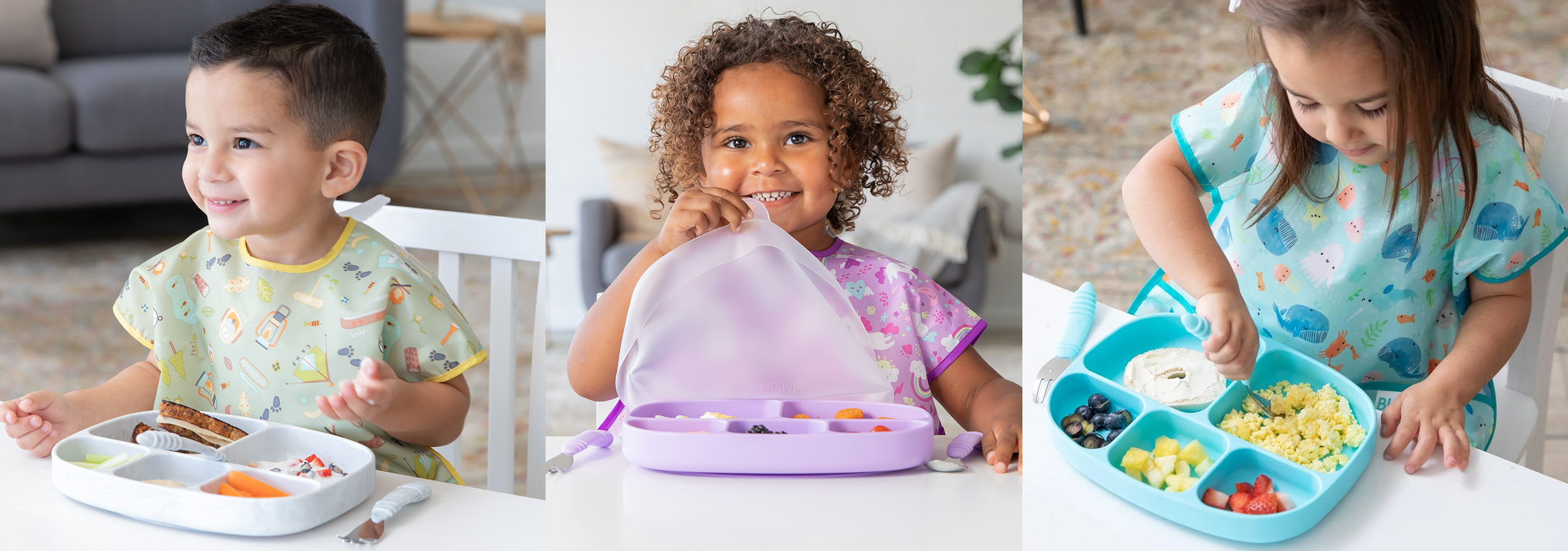 Bumkins Silicone Grip Dishes with Lid (5 section)