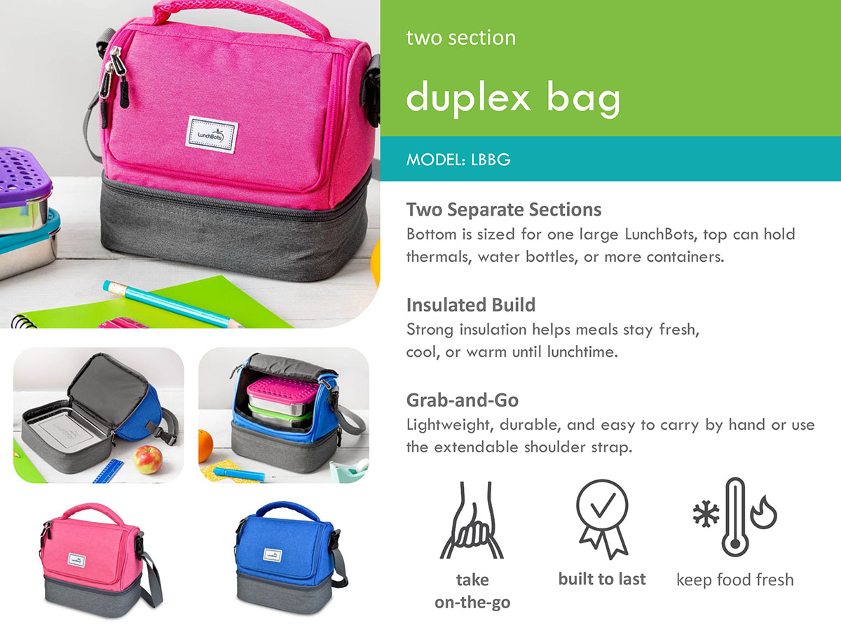 LunchBots Insulated Duplex Lunch Bags